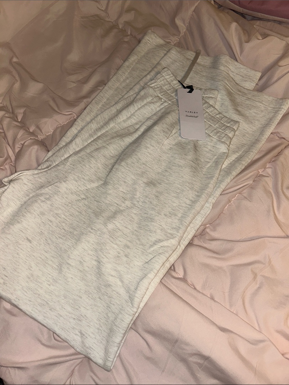 Varley Women's Heathered Light Gray Wide-Leg Joggers